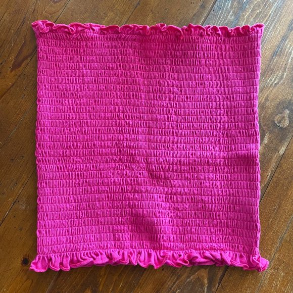 H&M HOT PINK Smocked Tube Top - Picture 2 of 3